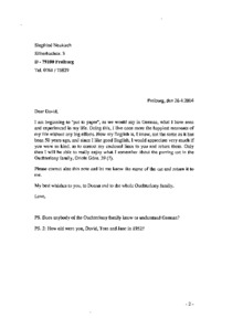 Brief von Siegfried Neukirch an David Ouchterlony