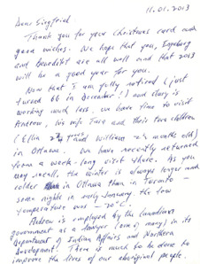 Brief von Tom und Mary Ouchterlony an Siegfried Neukirch