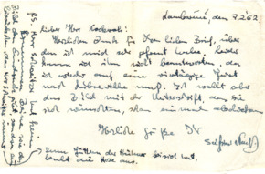 Eigenh. Brief mit Unterschrift