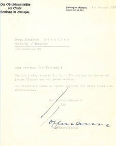 Brief von Hr. Hoffmann an Siegfried Neukirch