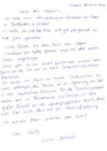 Brief von Laura Steinhart an Siegfried Neukirch