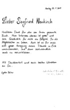 Brief von Lydia Salzer an Siegfried Neukirch
