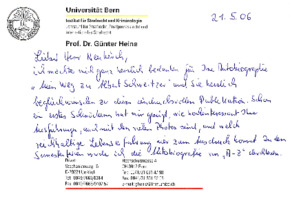 Brief von Prof. Dr. Günther Heine an Siegfried Neukirch