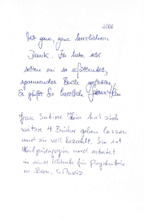 Brief von Sabine Hein an Siegfried Neukirch