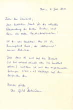 Brief von Siegrid Resmann an Siegfried Neukirch