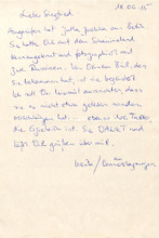 Brief von Ursula an Siegfried Neukirch
