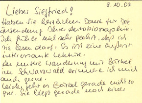 Brief von Vroni Heimlich an Siegfried Neukirch