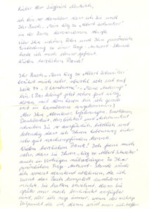 Brief von Annette Büchner an Siegfried Neukirch