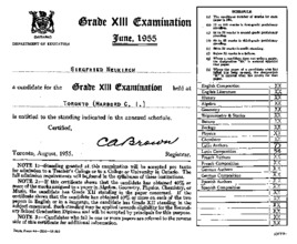 Zeugnis zur Lateinprüfung für Siegfried Neukirch