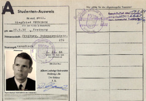 Studentenausweis Albert-Ludwig-Universität Freiburg im Breisgau für Siegfried Neukirch