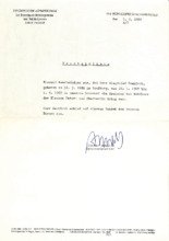 Arbeitsbescheinigung als Erzieher im Internat im Zinzendorf-Gymnasium Königsfeld für Siegfried Neukirch