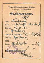 Mitgliedsausweis Jugendbildungswerk Baden für Siegfried Neukirch