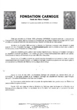 Informationsblatt über die Fondation Carnegie