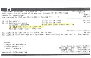 Kontoauszug Neukirch Selbstverlag