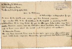 Eigenh. Brief (laminiert) mit Unterschrift, nebst diverser Zeitungsausschnitte