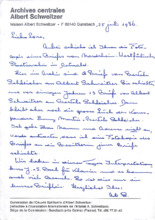 Brief v. Ali Silver an eine Lore (vermutlich Mitarbeiterin eines anderen Archives)