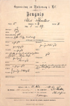 Schulzeugnis von Albert Schweitzer