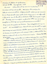 Persönlicher Brief von Dr. Albert Schweitzer an Dr. Zukerman
