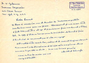 Persönlicher Brief von Dr. Albert Schweitzer an Dr. Zukerman