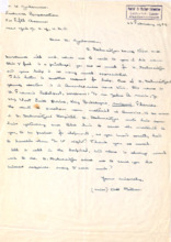 Persönlicher Brief von Ali Silver an Dr. Zukerman