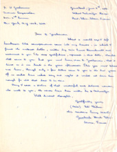 Persönlicher Brief von Ali Silver an Dr. Zukerman