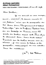Persönlicher Brief von Ali Silver an Dr. Zukerman