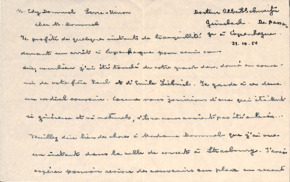 Brief von Albert Schweitzer an Edy Dommel