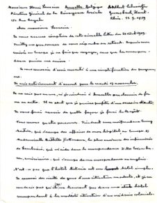 Brief von Albert Schweitzer an Henri Lemaire