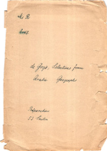 Notizen aus Schweitzers Sammlung