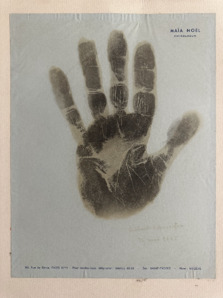 Signierter Tintenhandabdruck von Albert Schweitzers rechter Hand
