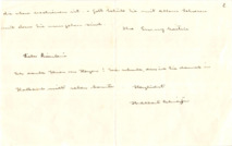 Brief von Albert Schweitzer und Emmy Martin an eine unbekannte Empfängerin