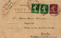 Postkarte von Albert Schweitzer an Hans Münch