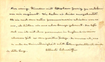Brief von Albert Schweitzer an einen unbekannten Empfänger