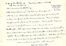 Brief von Albert Schweitzer an Guy Barthelemy