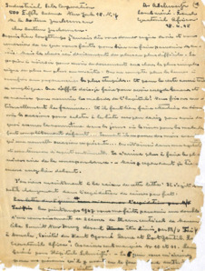 Persönlicher Brief von  Dr. Albert Schweitzer an Dr. Zukerman