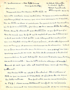 Persönlicher Brief von Dr. Albert Schweitzer an Dr. Zukerman
