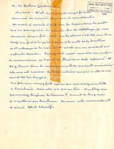 Persönlicher Brief von  Dr. Albert Schweitzer an Dr. Zukerman