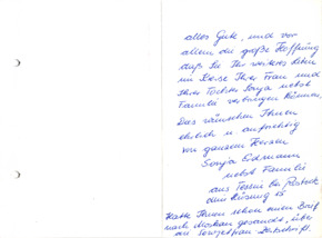 Grußkarte von Sonja Erdmann zum 80. Geburtstag von Erich Honecker