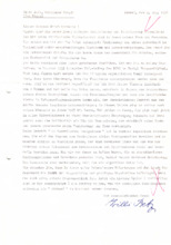 Brief von Willi Belz an Erich Honecker