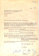 Offizieller Brief von Margot Honecker an Prof. Dr. habil. Dr. h.c. Adolf Kossakowski