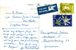 Postkarte von Theodor Heuss an Gertrud Steins