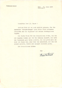 Brief von Theodor Heuss an Dr. Bayer