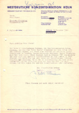 Brief von …. Dillmann an Curt Riess