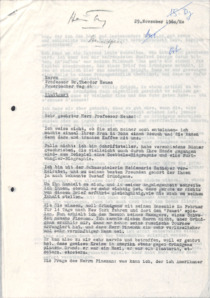 Brief von unbekanntem Absender an Theodor Heuss