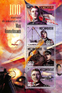 Briefmarkenblatt mit 4 Jubiläumsbriefmarken zum 100. Todestag