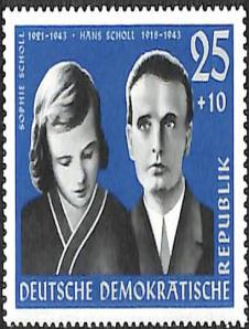 DDR Briefmarke - Sophie & Hans Scholl