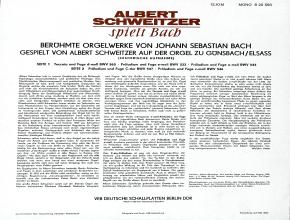 Albert Schweitzer spielt Bach