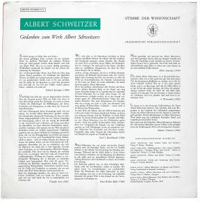 Stimme der Wissenschaft - Albert Schweitzer