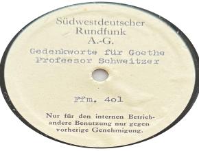 Gedenkworte für Goethe - Professor Schweitzer (Ffm. 401)