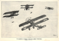 Die Jagdstaffel von Richthofen verfolgt einen englischen Bristol-Flieger